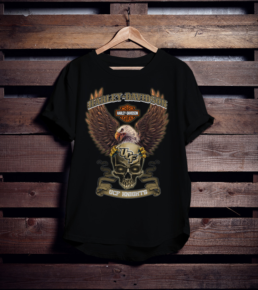 Harley Davidson Ucf Knights Eagle Skull T-Shirt