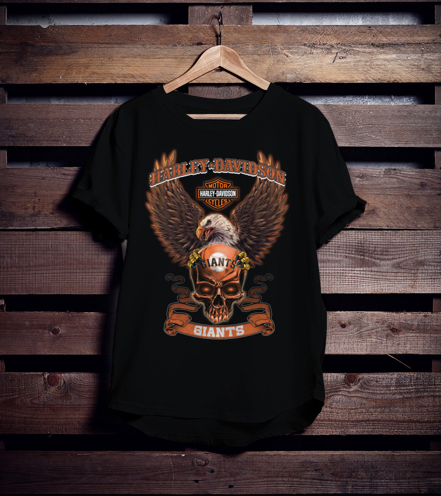 Harley Davidson Giants Skull Eagle T-Shirt