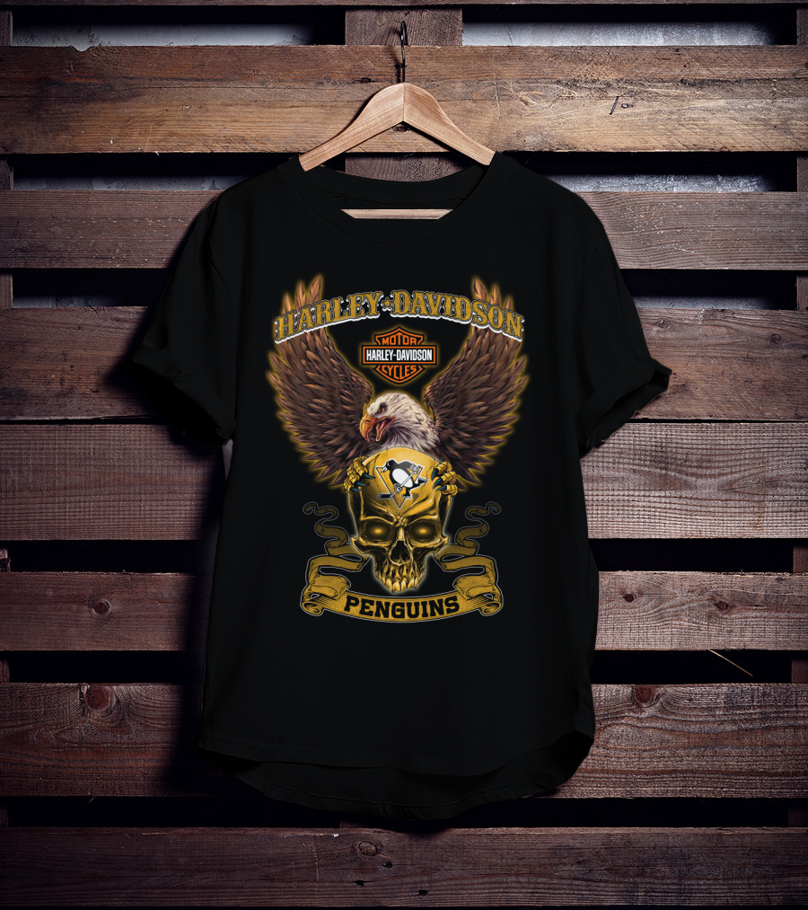 Harley Davidson Motor Cycles Penguins T-Shirt
