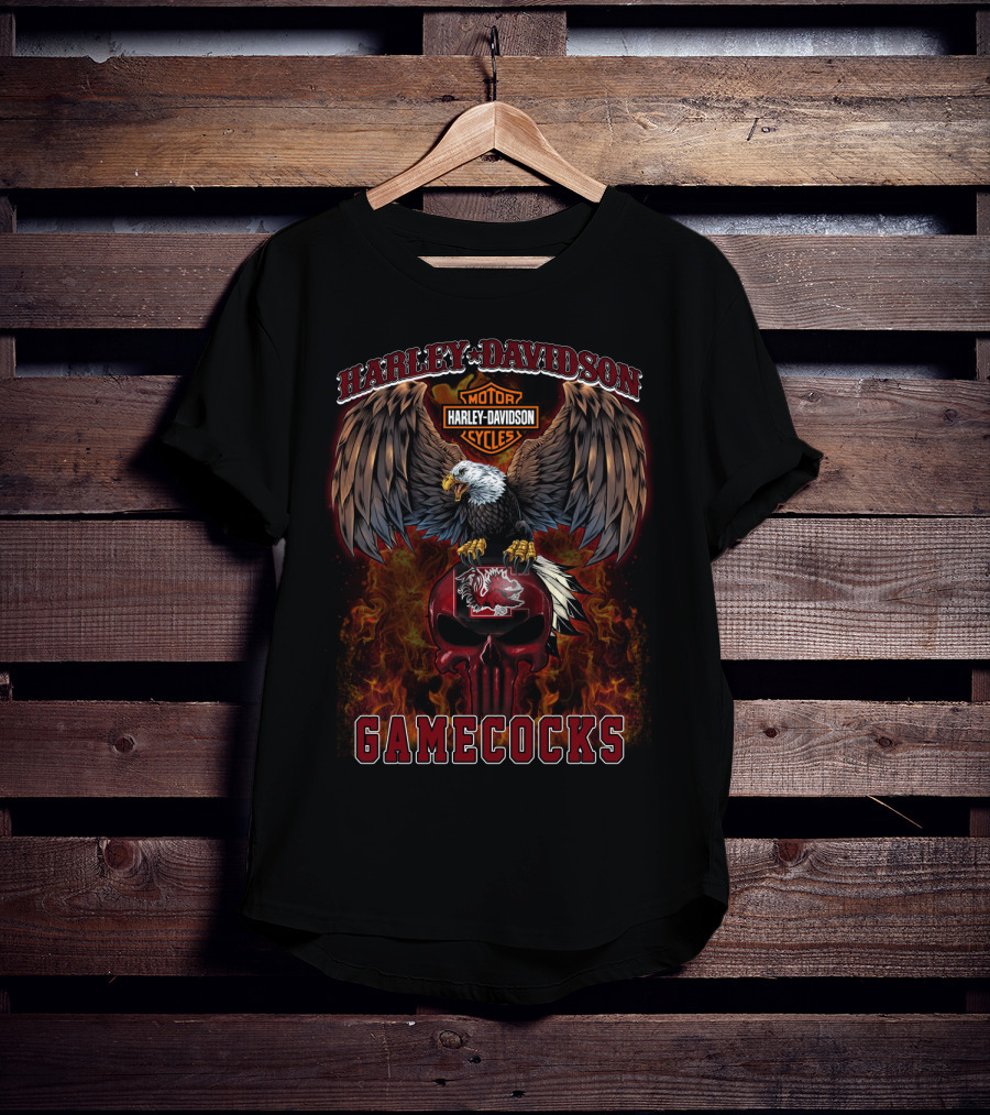 Harley Davidson Motor Cycles Eagle South Carolina Gamecocks T-Shirt