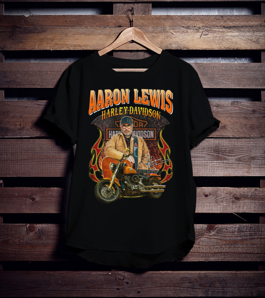 Aaron Lewis Harley Davidson Motorcycle Flame T-Shirt