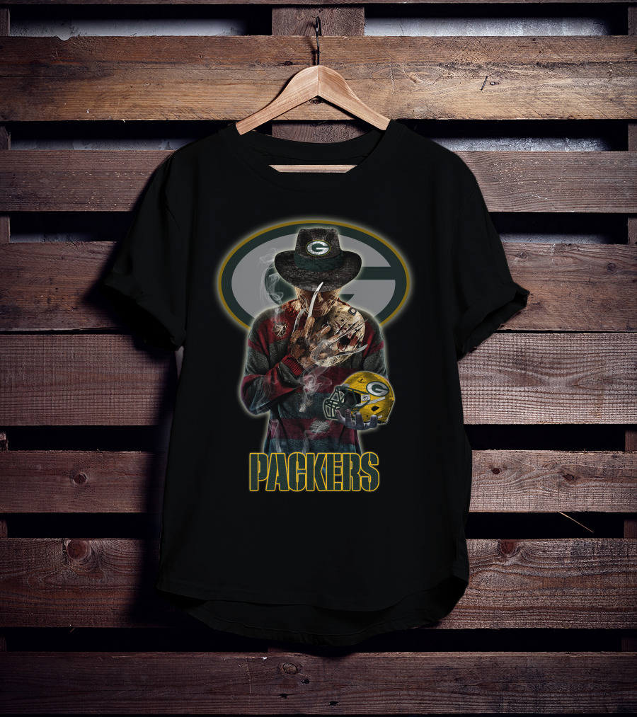 M2 Jason Voorhees Green Bay Packers Freddy Krueger Mashup T-Shirt