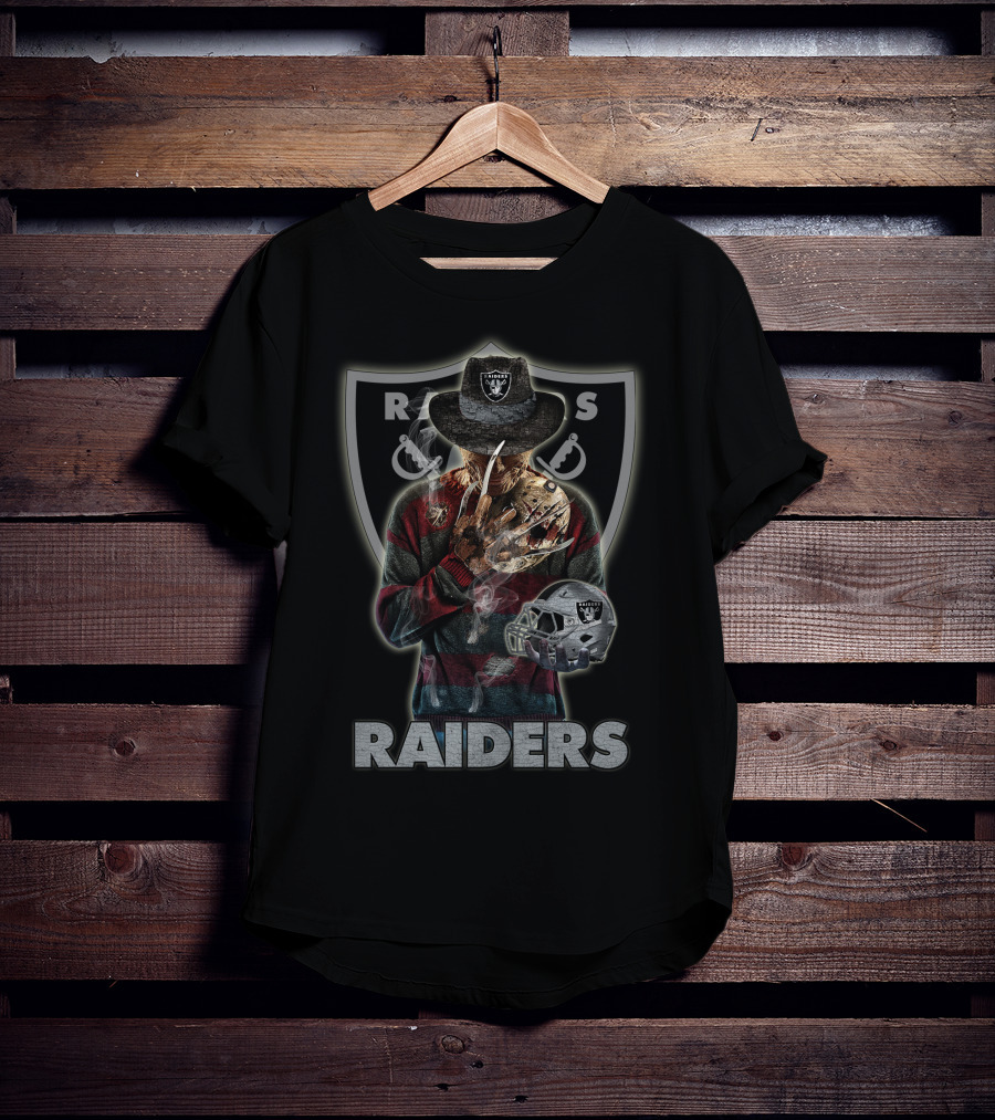 M2 Raiders Freddy Krueger Las Vegas Raiders Football T-Shirt