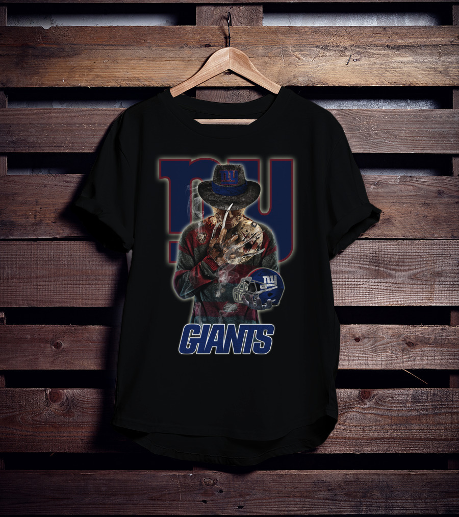 NY Giants Freddy Krueger Crossover M2 Jason Voorhees T-Shirt