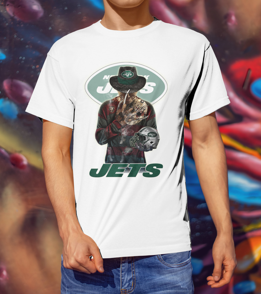 Jason Voorhees New York Jets Freddy Krueger Crossover NFL Football Fan T-Shirt