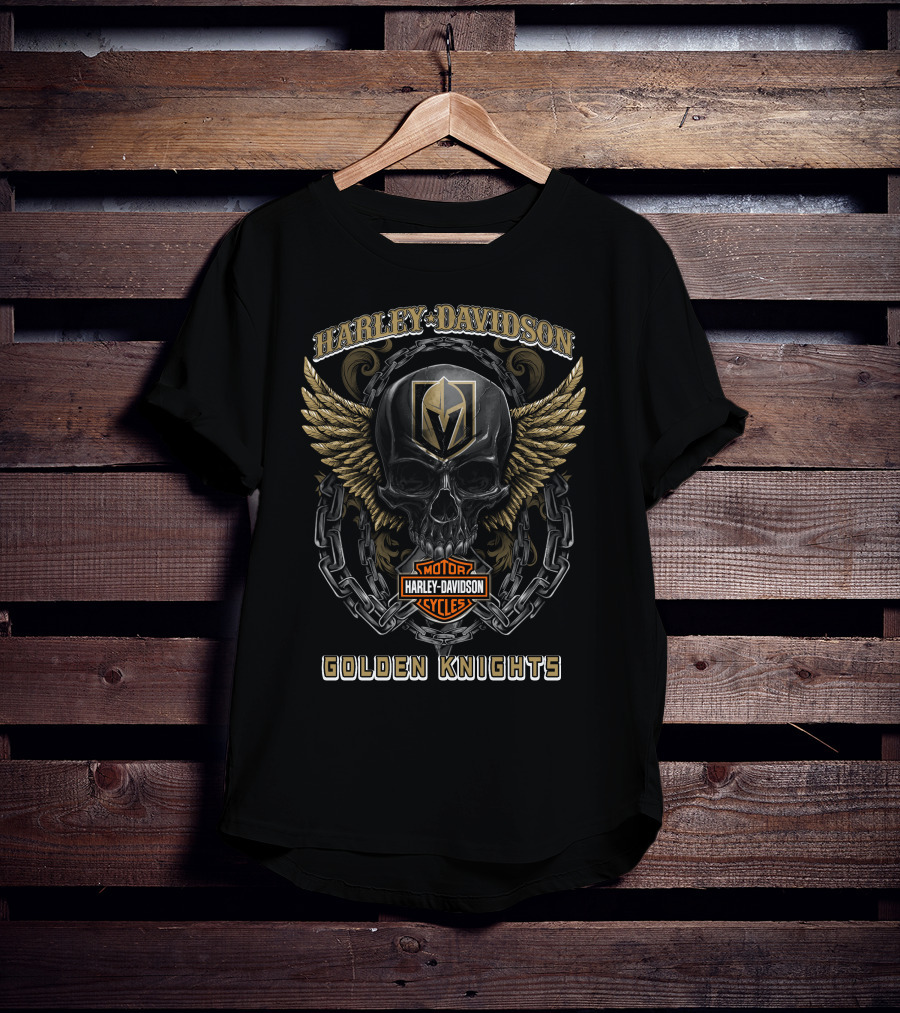 Harley Davidson Motor Cycles Golden Knights T-Shirt
