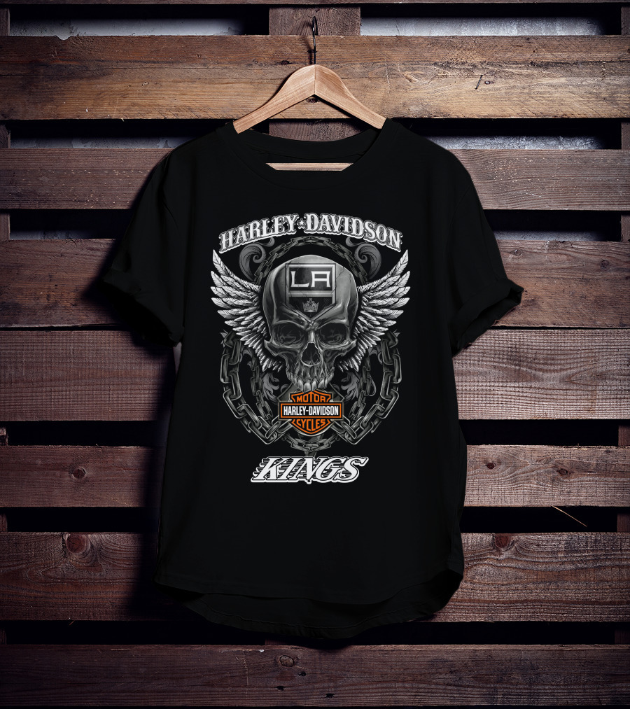 Harley Davidson La Skull Kings Nhl Los Angeles T-Shirt