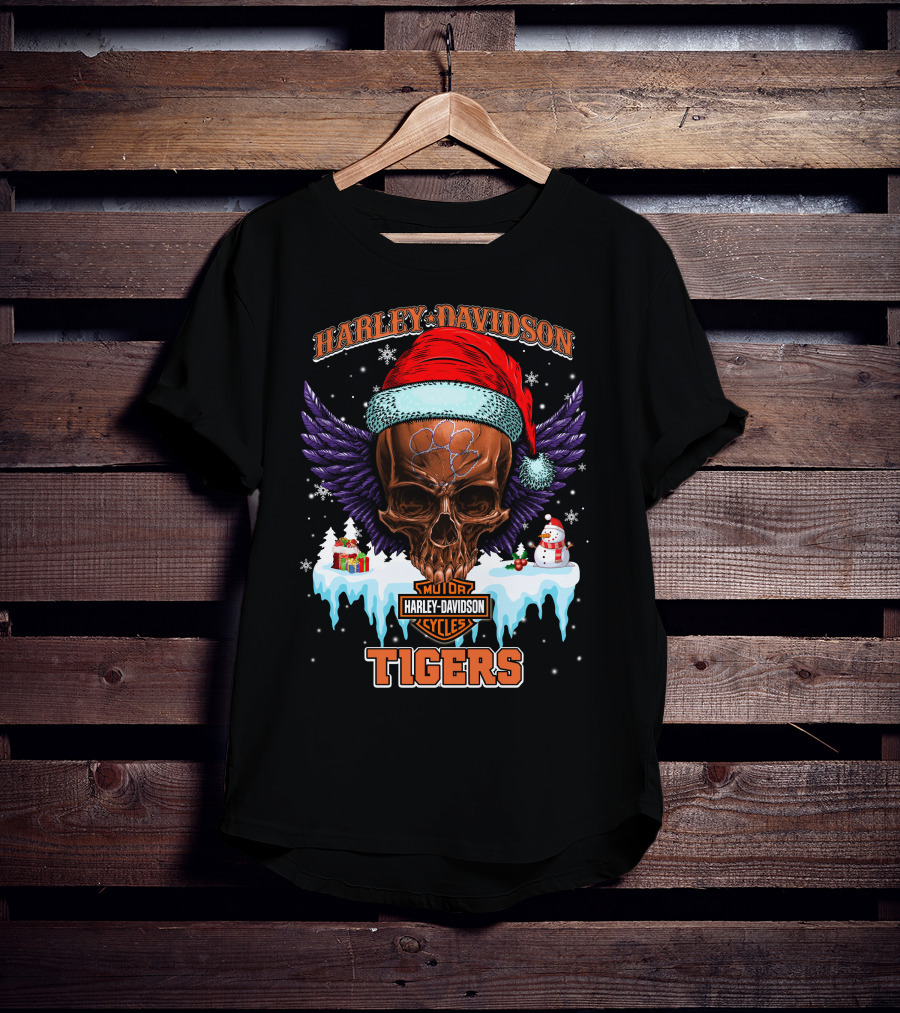 Harley Davidson Motorcycles Tigers T-Shirt