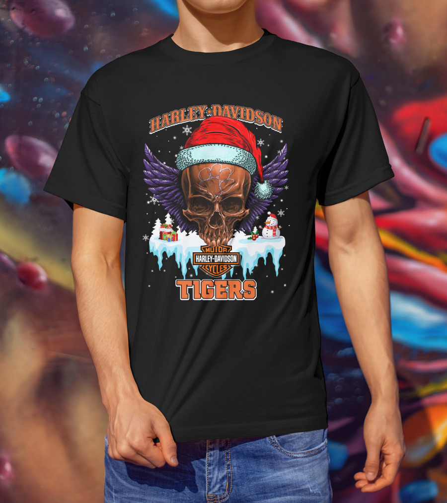 Harley Davidson Motorcycles Tigers T-Shirt