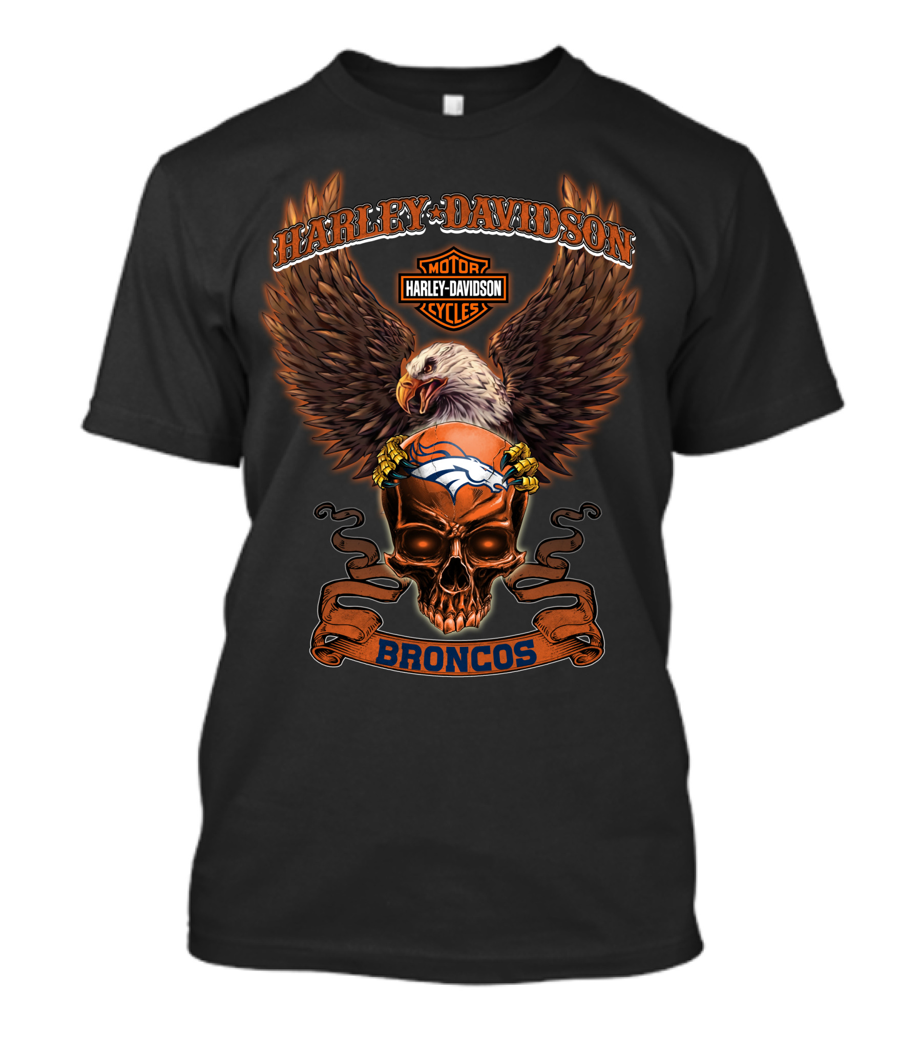 Harley Davidson Motor Cycles Broncos Nfl Denver Broncos T-Shirt