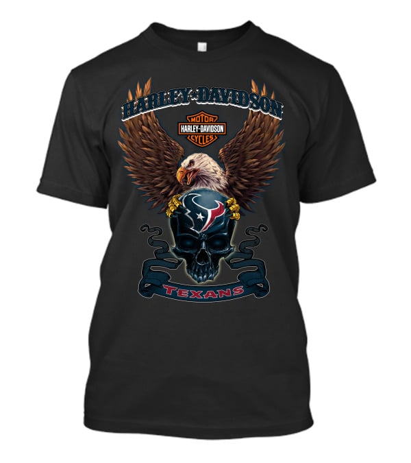 Harley Davidson Motor Cycles Eagle Houston Texans T-Shirt