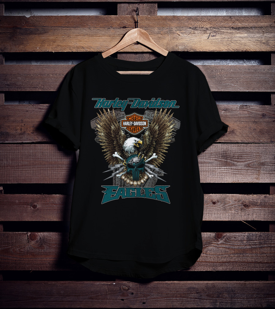 Harley Davidson Motor Cycles Philadelphia Eagles T-Shirt