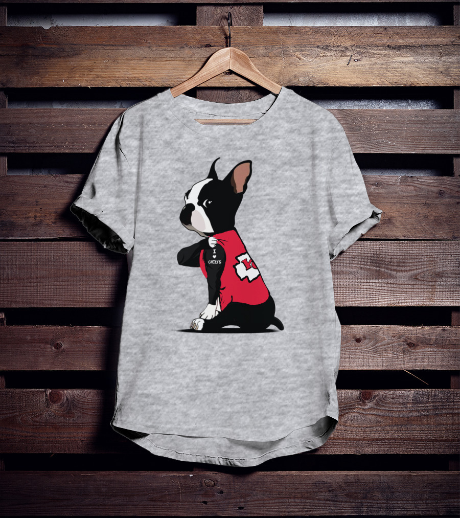 Kansas City Chiefs Bulldog I Love Chiefs T-Shirt
