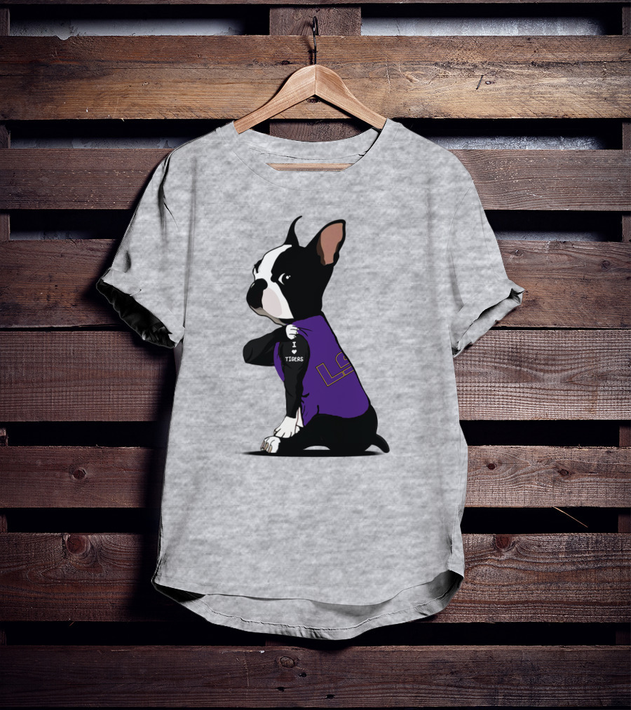 I Love LSU Tigers Bulldog T-Shirt