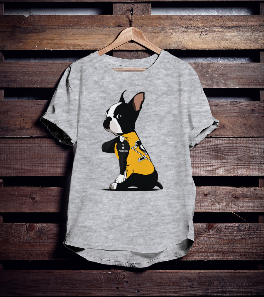 Pittsburgh Penguins Bulldog Hockey Fan Love T-Shirt