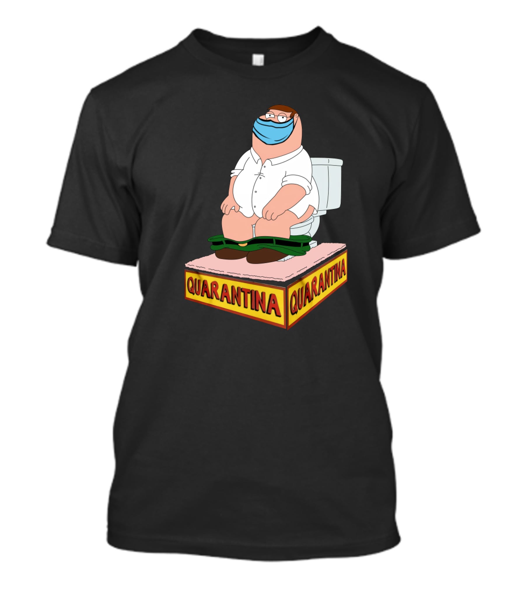 Peter Griffin Quarantina Mask Toilet T-Shirt