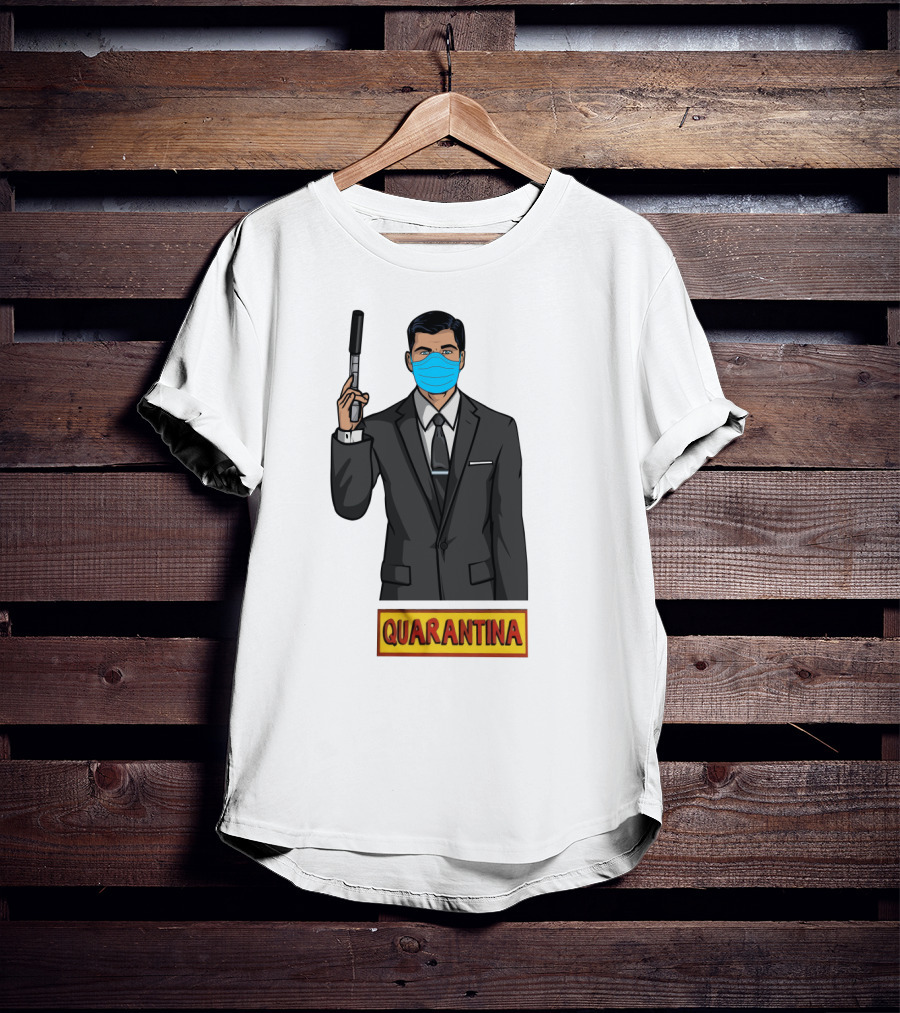 Archer Quarantina Masked Suit Man With Gun T-Shirt