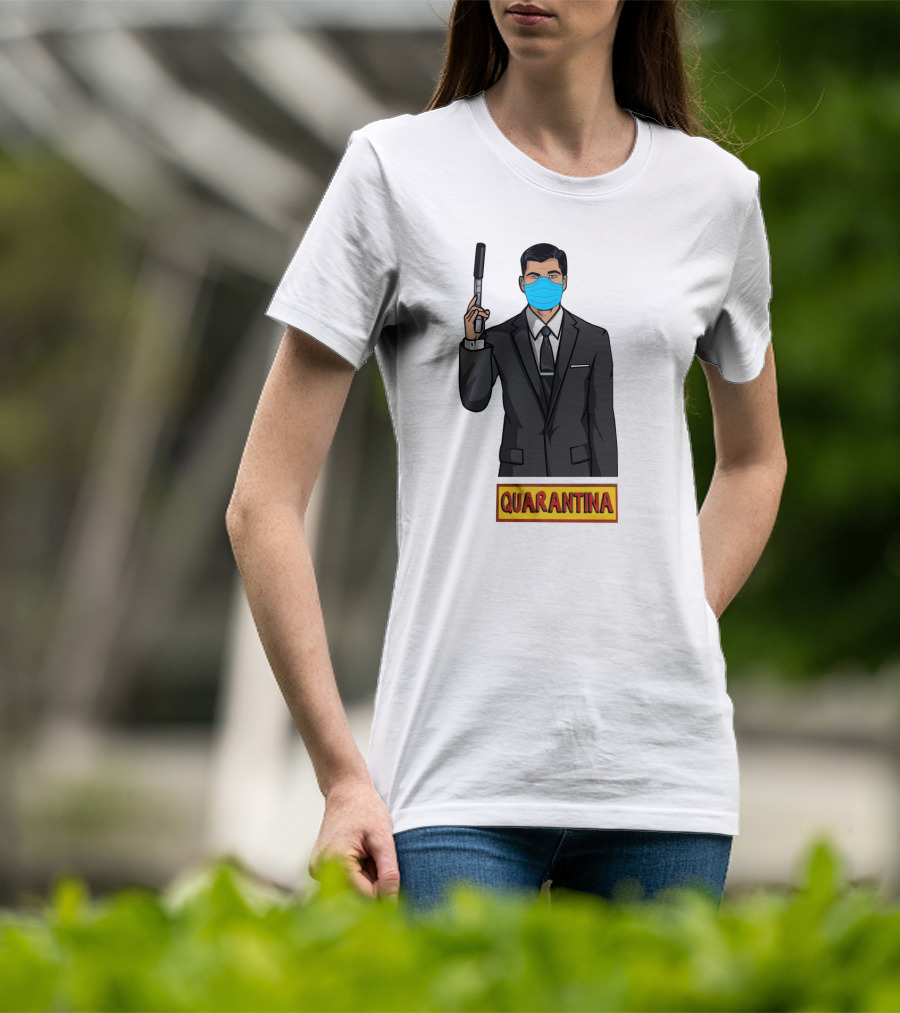 Archer Quarantina Masked Suit Man With Gun T-Shirt
