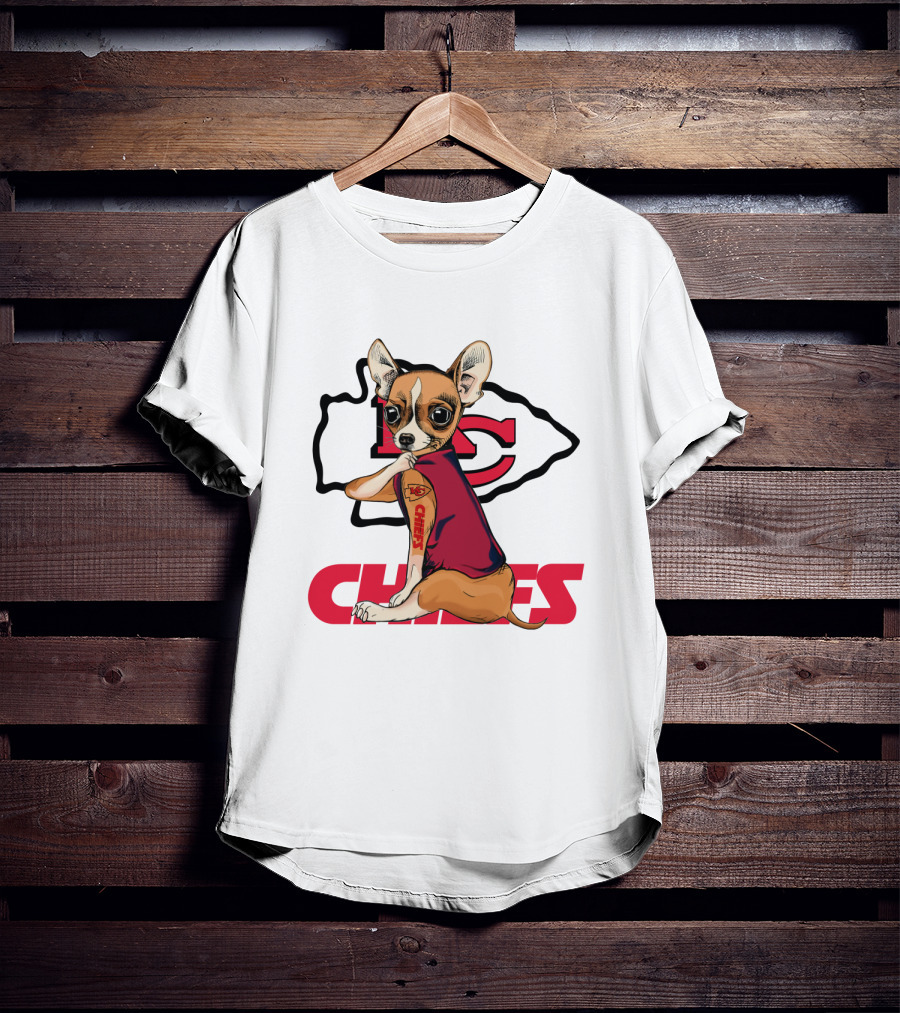 Chihuahua Chiefs Nfl Football Fan Team Spirit T-Shirt