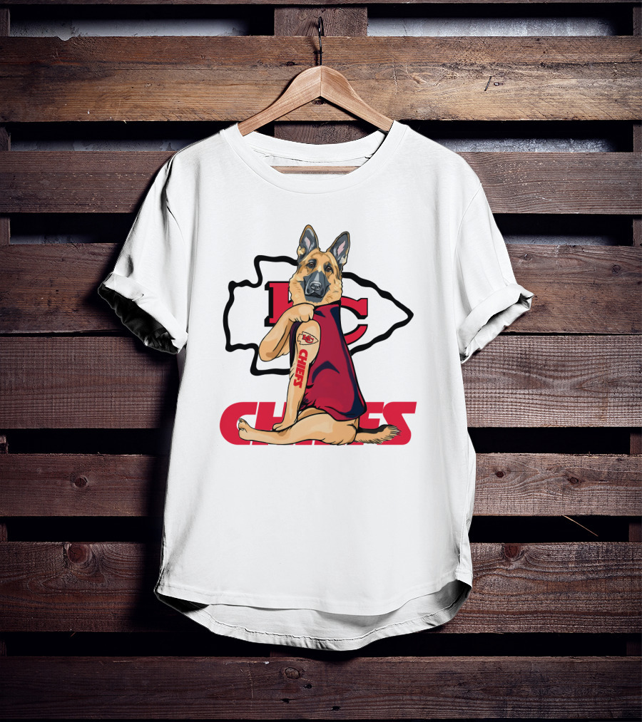KC Chiefs German Shepherd Fan T-Shirt