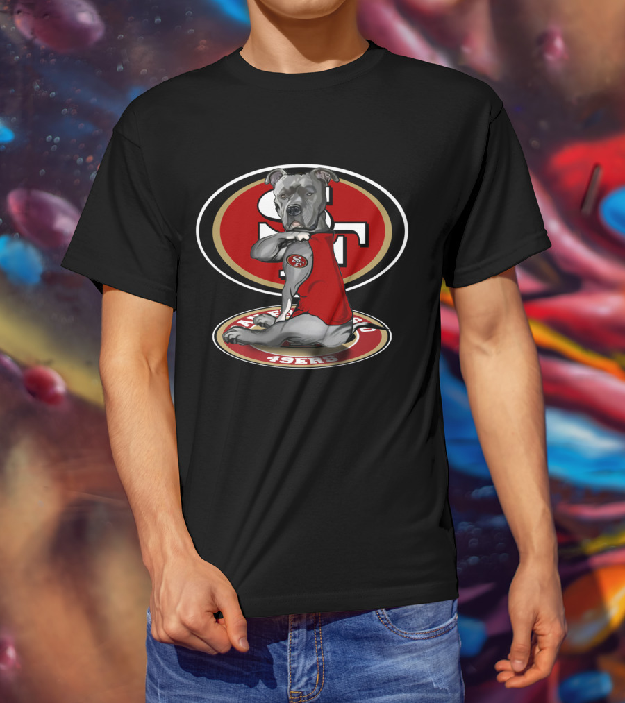 San Francisco 49ers Pitbull Dog NFL T-Shirt