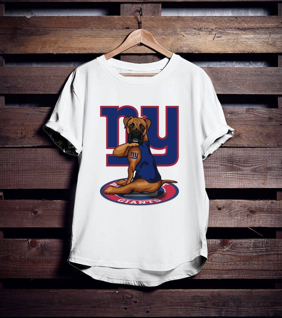 NY Giants Boxer Dog T-Shirt
