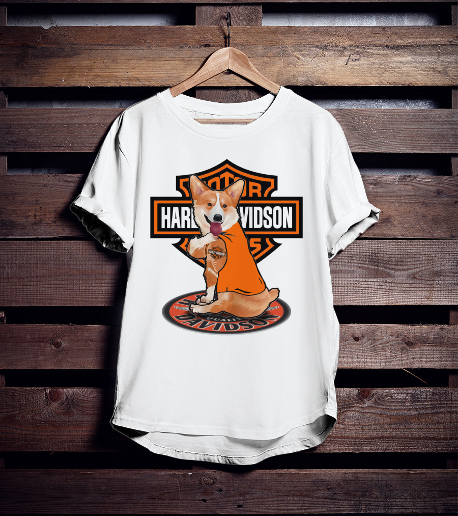 Harley Davidson Motor Corgi T-Shirt