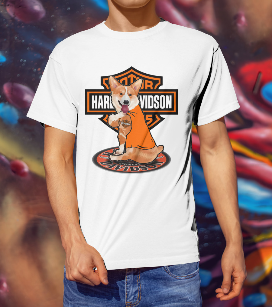 Harley Davidson Motor Corgi T-Shirt