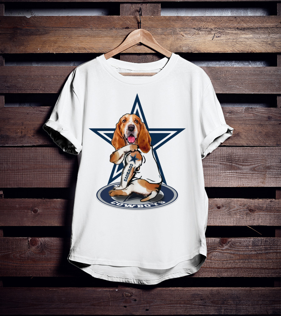 Cowboys Basset Hound With Star T-Shirt