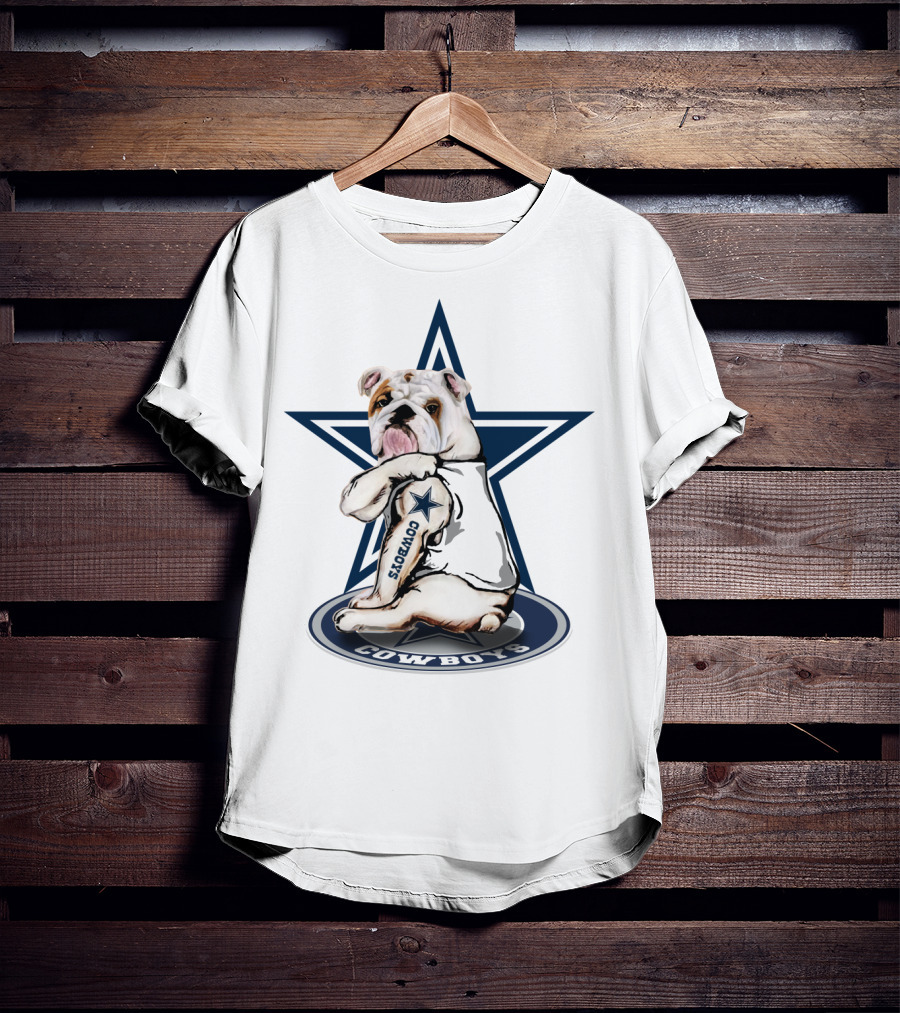 Cowboys Bulldog Star Football Team T-Shirt