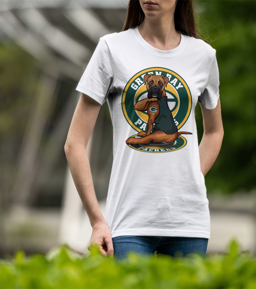 Green Bay Packers Boxer Dog T-Shirt