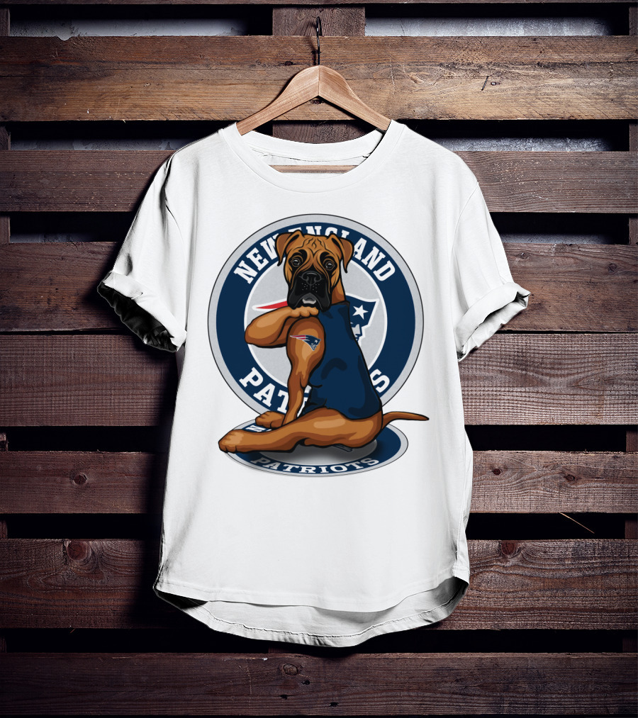 New England Patriots Boxer Dog T-Shirt