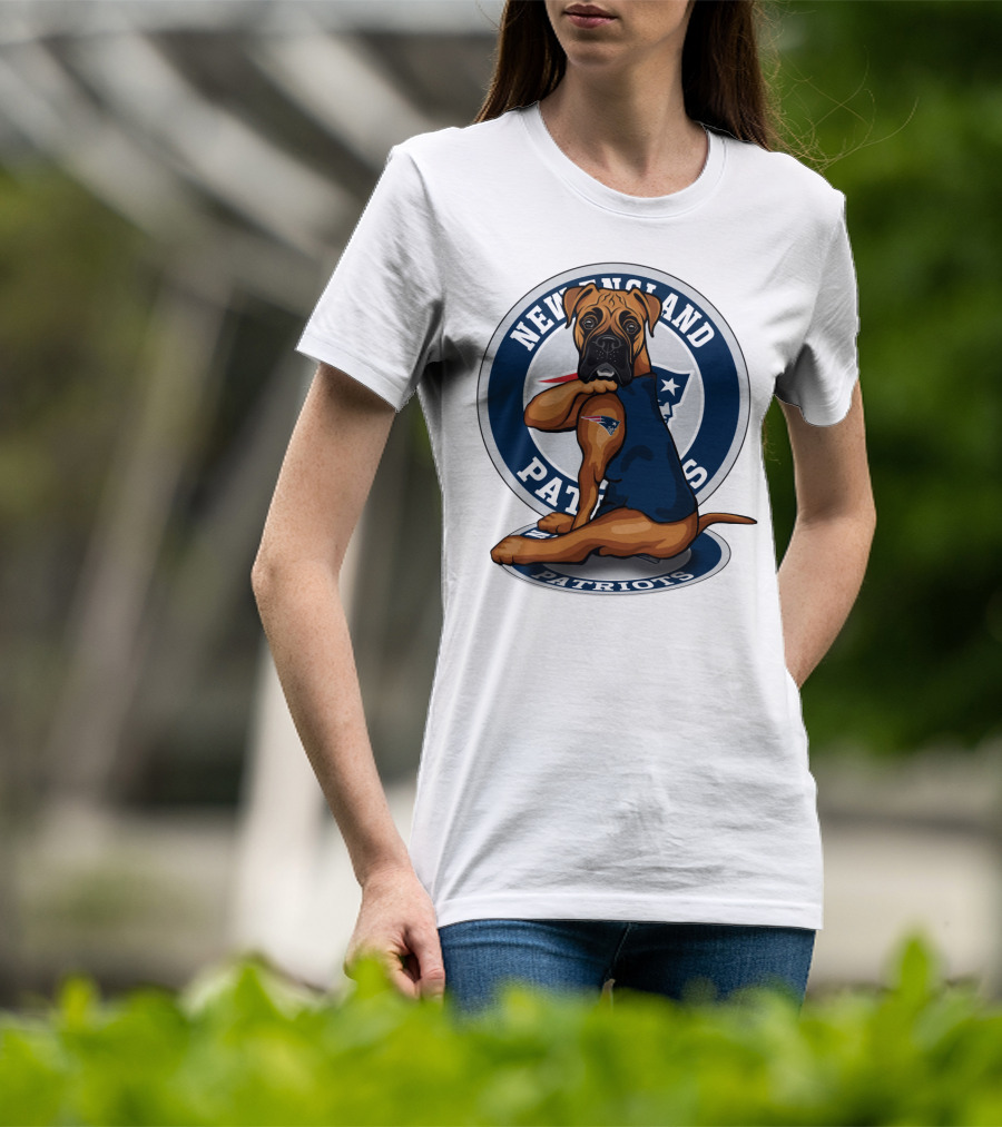 New England Patriots Boxer Dog T-Shirt