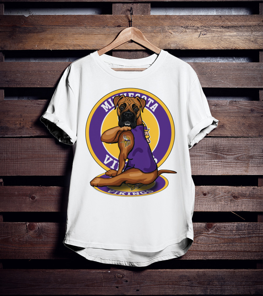 Minnesota Vikings Boxer Dog Tattoo T-Shirt