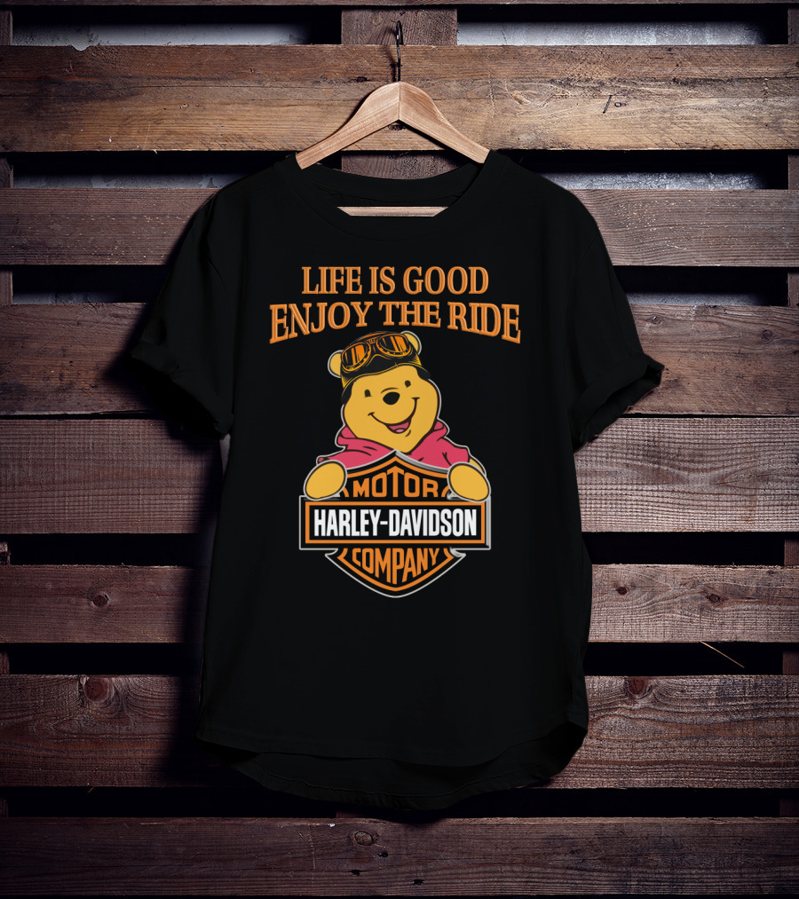 Life Is Good Enjoy The Ride Pooh Harley Davidson Motor Company T-Shirt