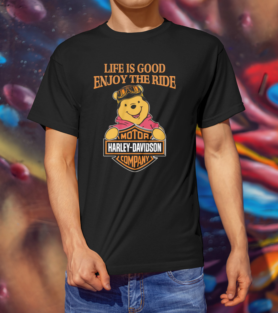 Life Is Good Enjoy The Ride Pooh Harley Davidson Motor Company T-Shirt