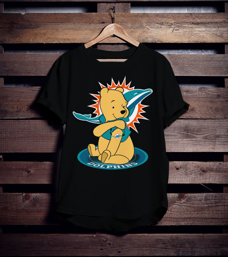 Pooh Dolphins Miami Football Fan Crossover T-Shirt