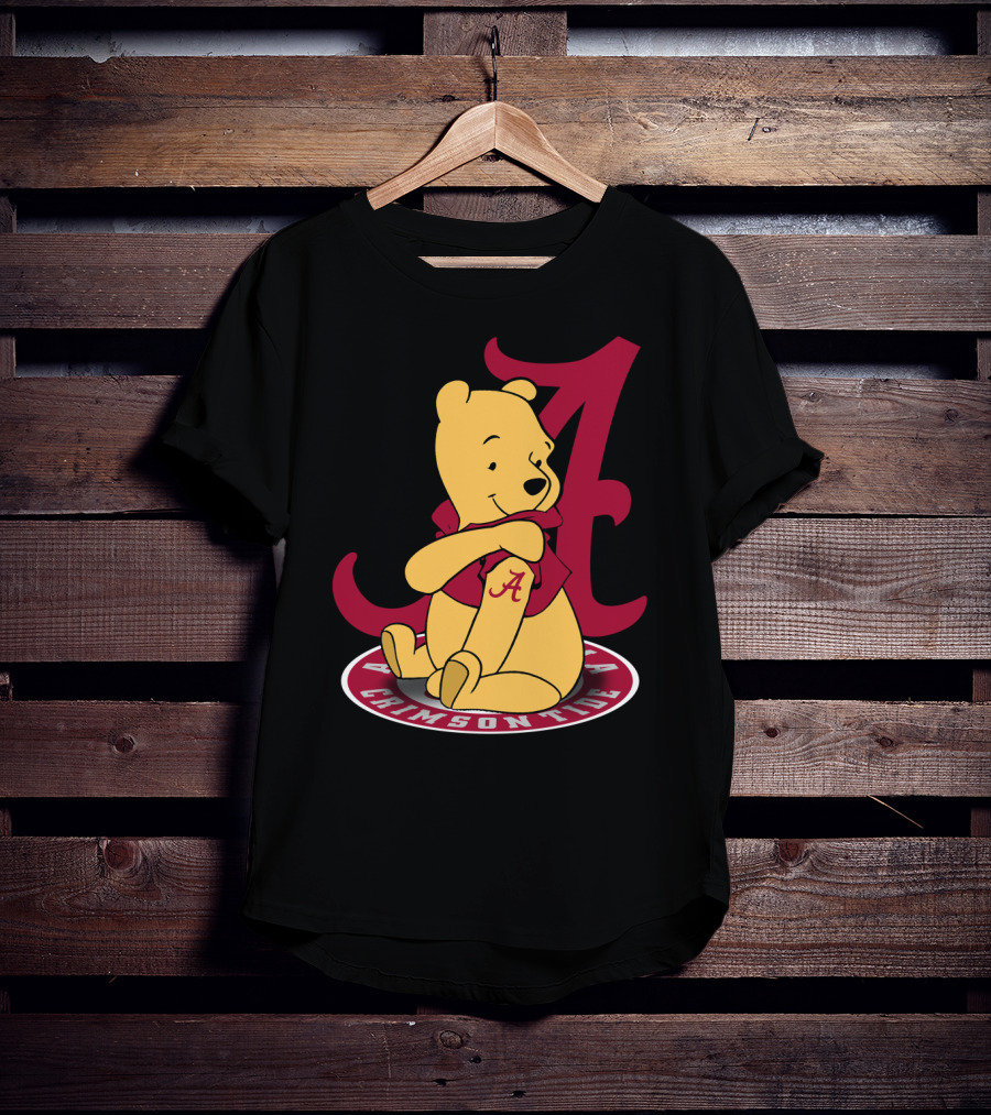 Pooh With Alabama Crimson Tide T-Shirt