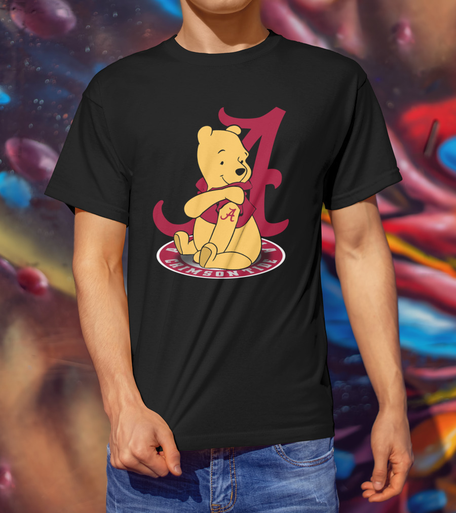 Pooh With Alabama Crimson Tide T-Shirt