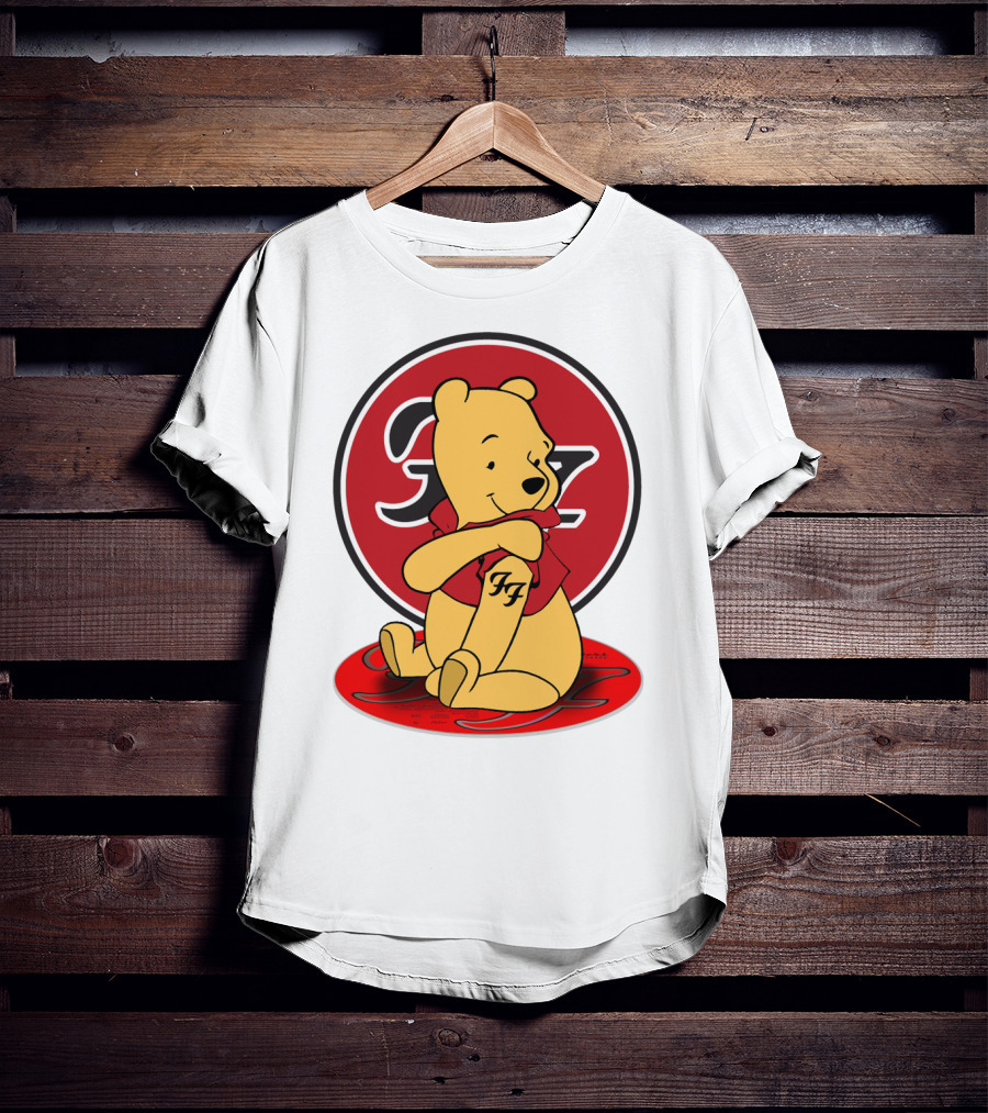 Pooh Bear Foo Fighters Logo Crossover T-Shirt
