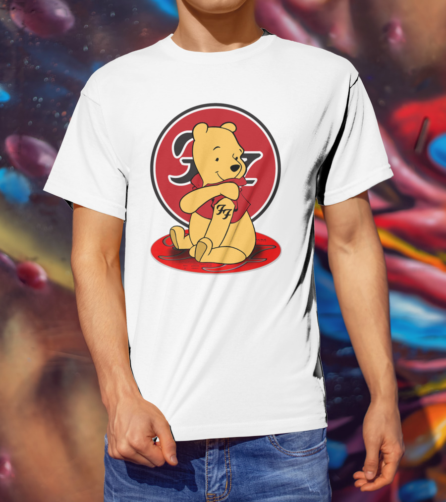 Pooh Bear Foo Fighters Logo Crossover T-Shirt