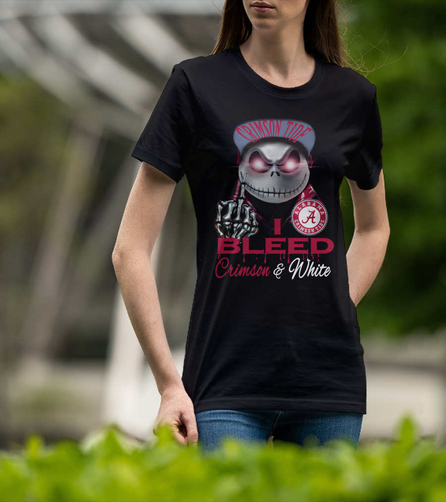I Bleed Crimson Tide Alabama Crimson & White T-Shirt