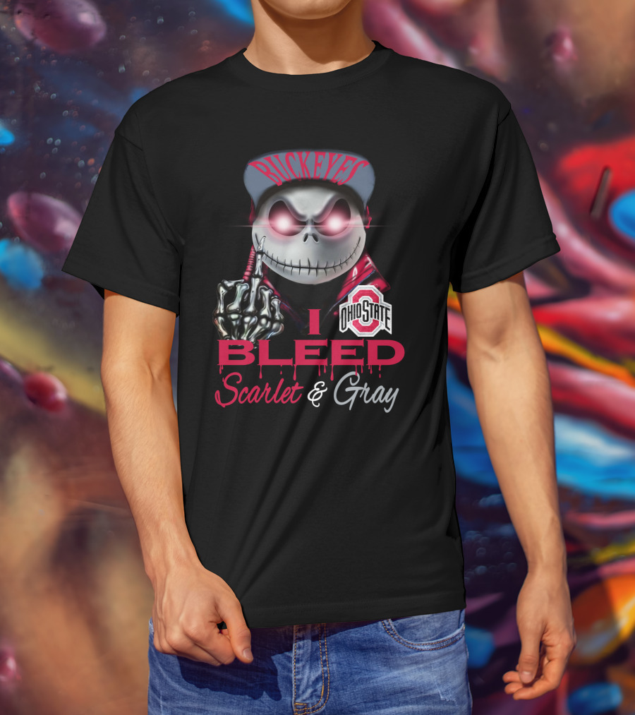 Buckeyes I Bleed Scarlet & Gray Ohio State T-Shirt