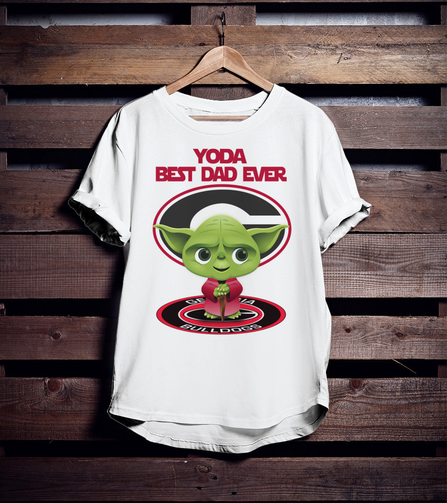 Yoda Best Dad Ever Georgia Bulldogs T-Shirt