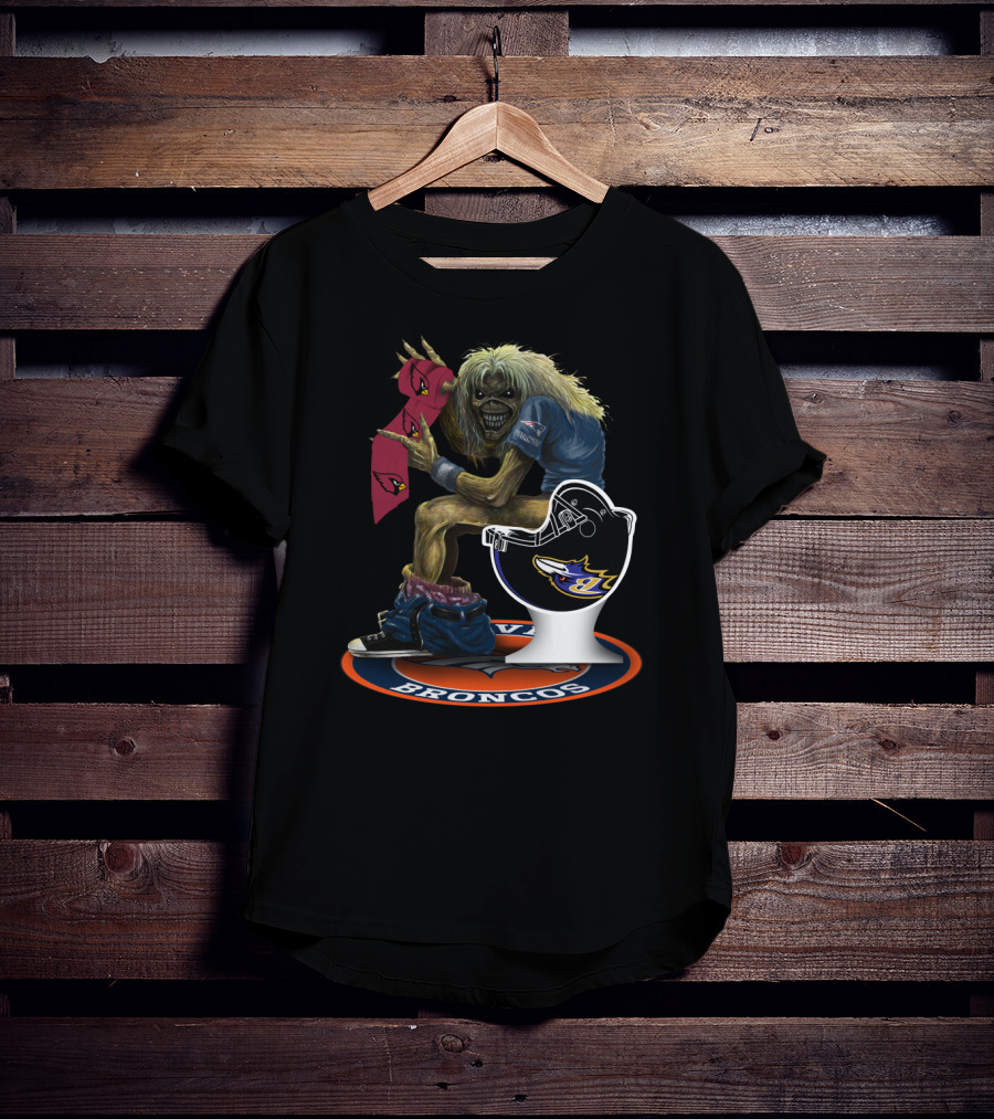 Broncos And Cardinals Crossover With Iconic Metal Mascot T-Shirt