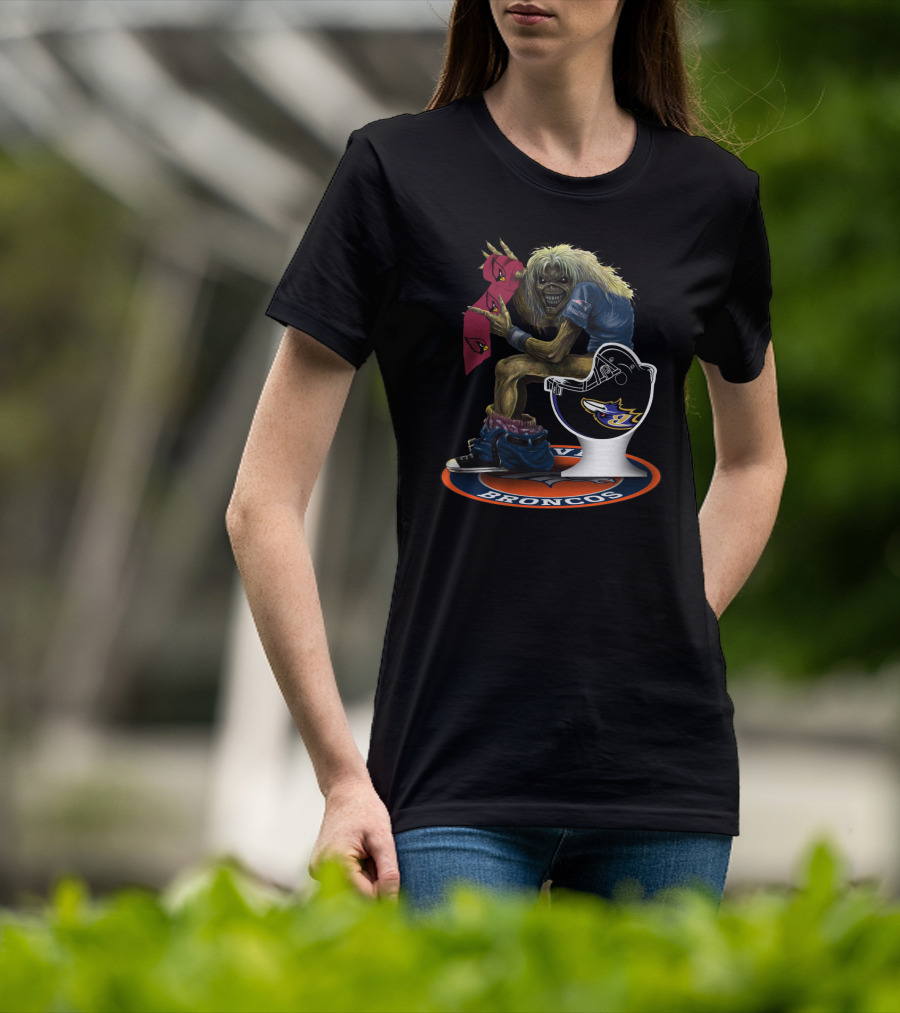 Broncos And Cardinals Crossover With Iconic Metal Mascot T-Shirt