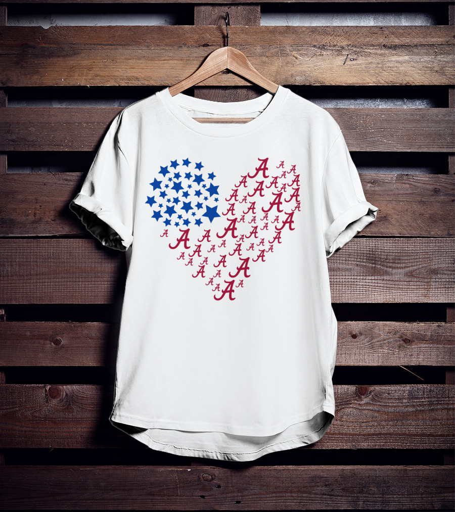 Heartflag Alabama Stars Red Blue T-Shirt