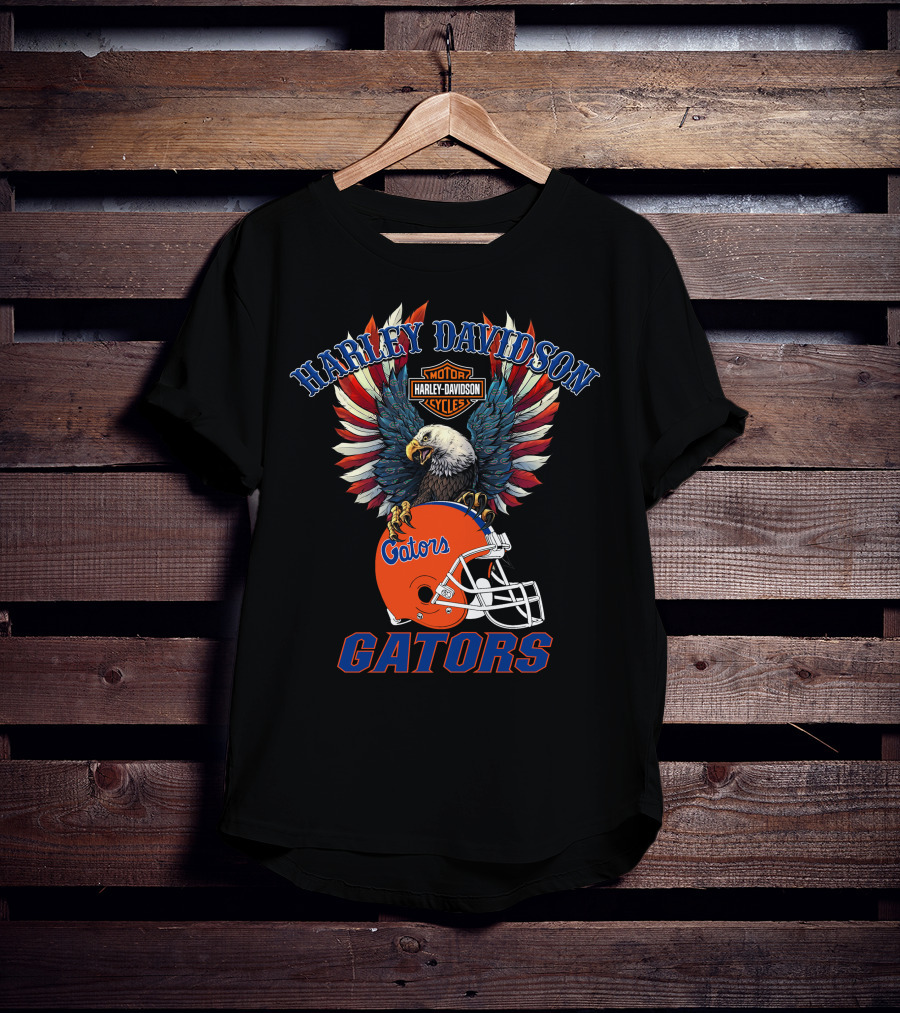 Harley Davidson Motorcycles Gators Ncaa Football T-Shirt