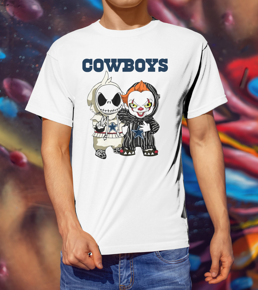 Cowboys Jack Skellington Pennywise With Stars T-Shirt