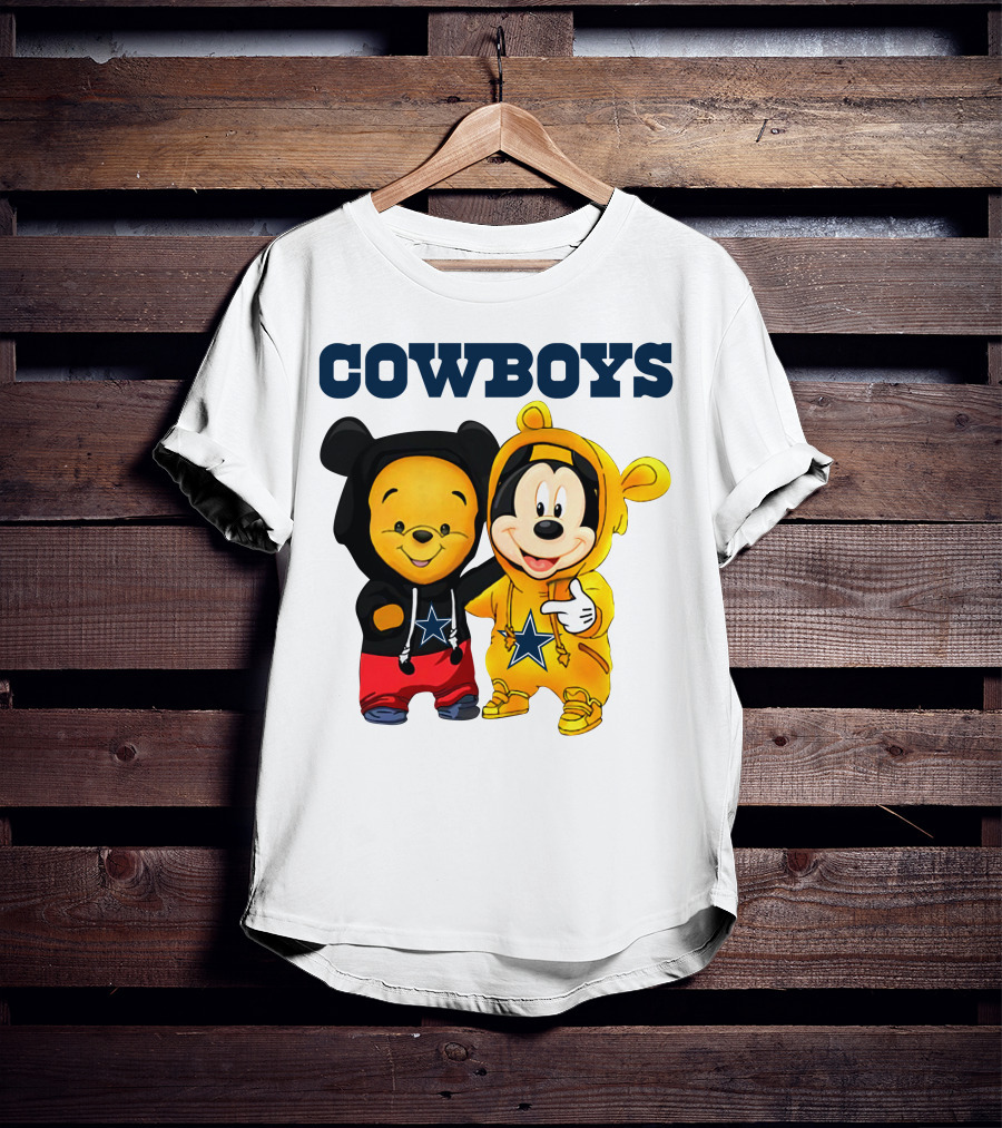 Cowboys Pooh Mickey Stars T-Shirt